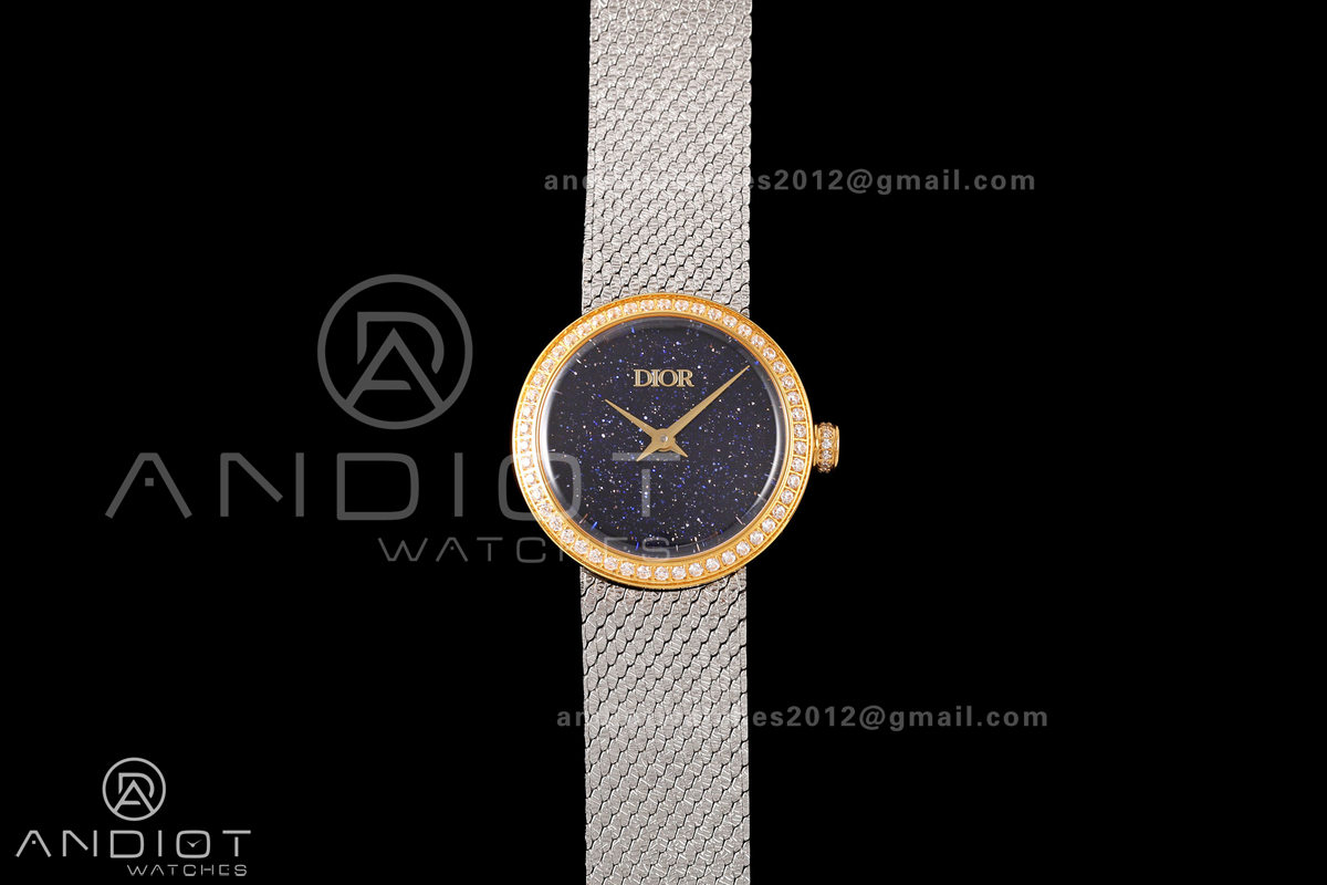 LA D DE DIOR YG 8848F 1:1 Best Edition Black Dial on SS Bracelet Quartz
